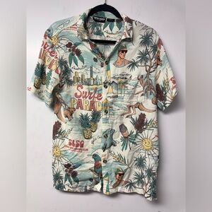 Surfers Paradise Surf Shirt Mens Small Hawaiian Tropical Kangaroo Australia W